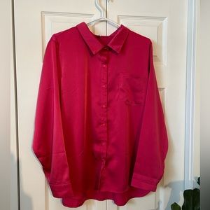 Fuschia Pink Satin Top